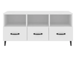 Firuz Mueble de TV madera contrachapada blanco 102x35x50 cm