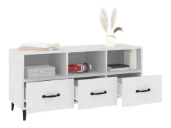 Firuz Mueble de TV madera contrachapada blanco 102x35x50 cm