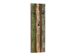 Folker Percheros de pared 2 uds madera maciza reciclada 36x3x110 cm