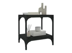 Foster City Mueble para TV madera contrachapada y acero negro 40x33x41 cm