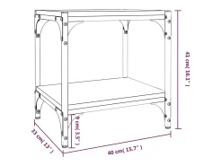 Foster City Mueble para TV madera contrachapada y acero negro 40x33x41 cm
