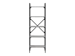 Fredrikstad Librería de 5 estantes madera gris Sonoma 56x31,5x174 cm