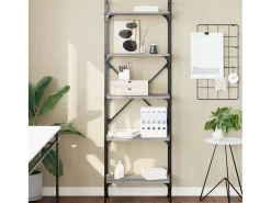 Fredrikstad Librería de 5 estantes madera gris Sonoma 56x31,5x174 cm