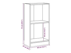 Freekje Estantería de madera contrachapada color roble 40x24x75 cm
