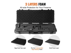 Funda Rígida para Rifle SucceBuy, 109 cm, con 3 Capas de Espuma Protectora