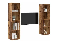 Gabinete de TV 2 pcs Marrón 37 x 37 x 142.5 cm