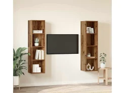 Gabinete de TV 2 pcs Marrón 37 x 37 x 142.5 cm