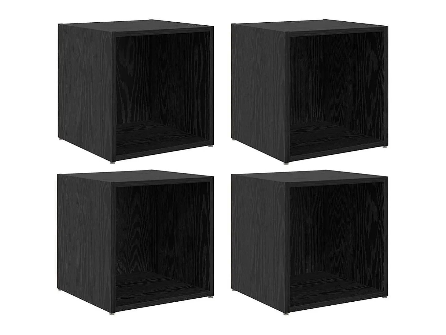 Gabinete de TV 4 pcs Negro 37 x 35 x 37 cm Madera contrachapada