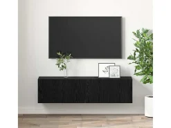 Gabinete de TV 2 pcs Negro 60 x 30 x 30 cm Madera contrachapada