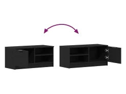 Gabinete de TV 2 pcs Negro 80 x 35 x 36.5 cm