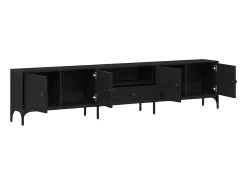 Gabinete de TV con cajón Roble negro 200 x 25 x 44 cm