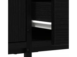 Gabinete de TV con cajón Roble negro 200 x 25 x 44 cm