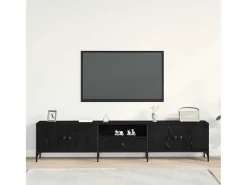 Gabinete de TV con cajón Roble negro 200 x 25 x 44 cm
