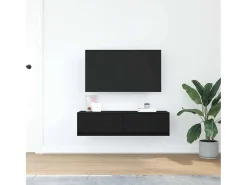 Gabinete de TV con cajón Roble negro 100 x 31 x 25.5 cm