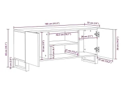 Gabinete de TV Marrón 105 x 33 x 46 cm madera maciza de mango