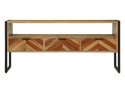 Gabinete de TV Marrón 100 x 35 x 50 cm Madera maciza de Acacia
