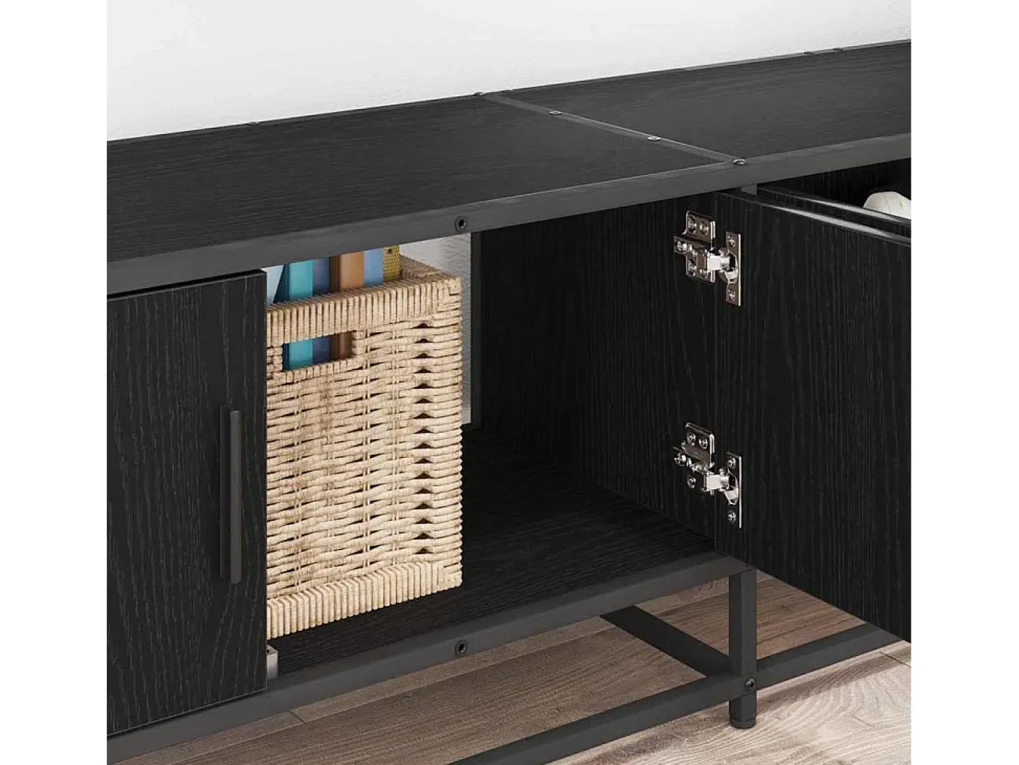 Gabinete de TV Roble negro 210 x 35 x 41 cm