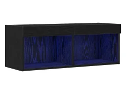 Gabinete de TV Roble Negro 80 x 30 x 30 cm Madera contrachapada