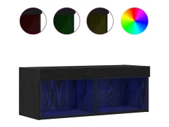 Gabinete de TV Roble Negro 80 x 30 x 30 cm Madera contrachapada