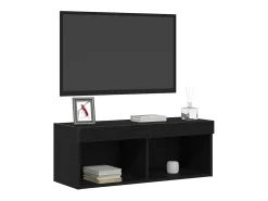Gabinete de TV Roble Negro 80 x 30 x 30 cm Madera contrachapada