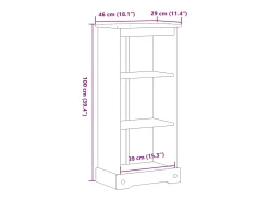 Garden Furniture - Estantería Corona madera maciza de pino 46x29x100 cm