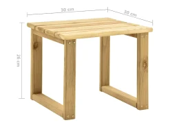 Garden Furniture - Mesa de tumbona madera de pino impregnada 30x30x26 cm