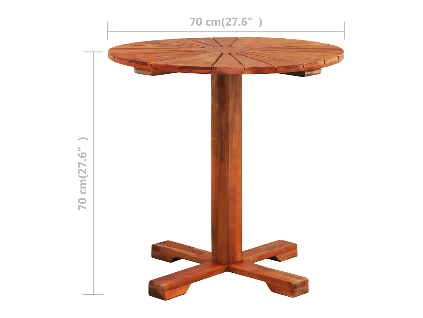 Garden Furniture - Mesa para terraza bistró madera maciza de acacia 70x70 cm