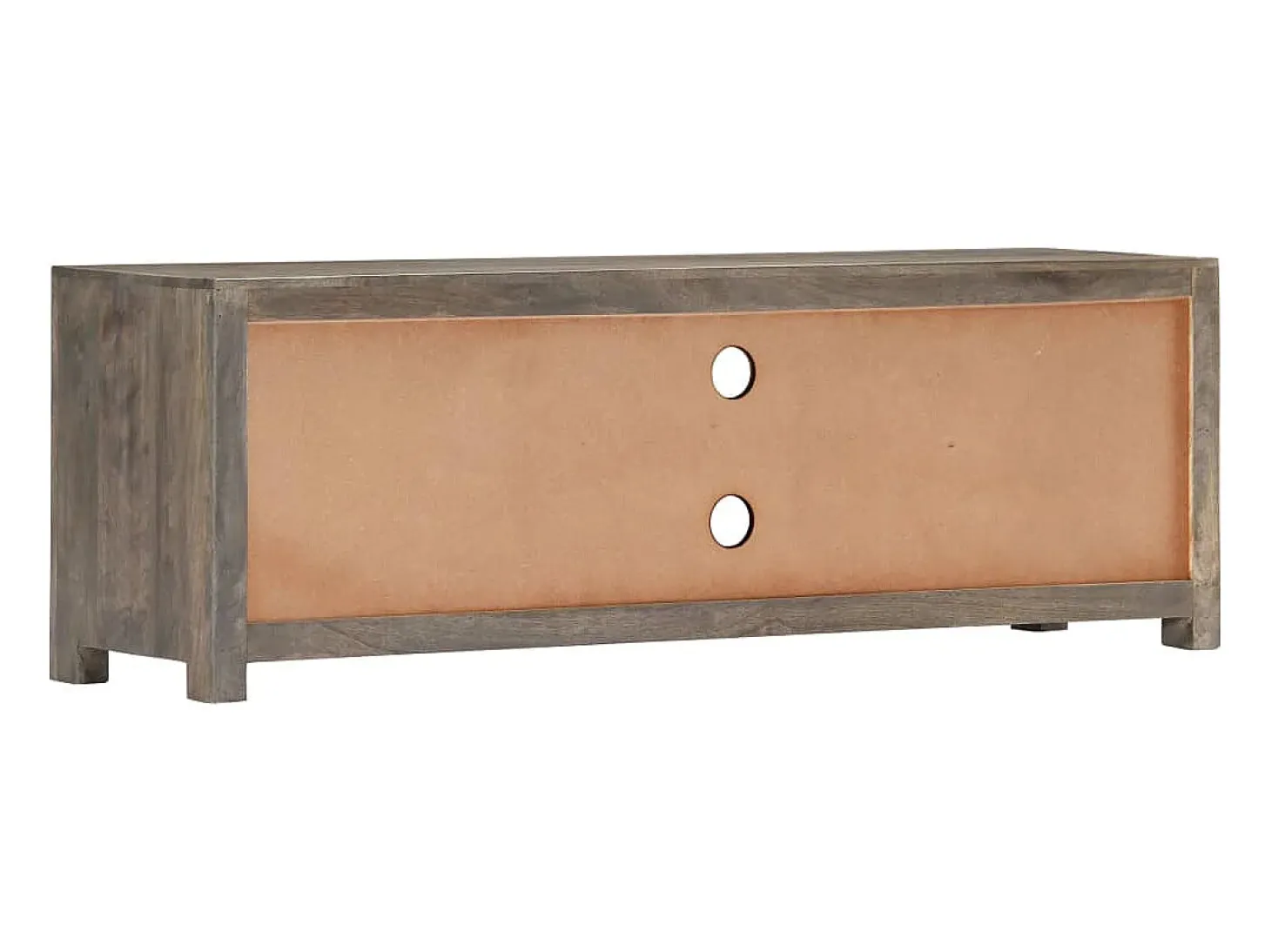 Garden Furniture - Mueble para TV de madera maciza reciclada gris 120x30x40 cm