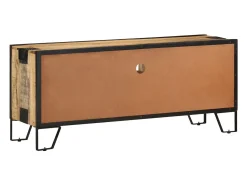 Garden Furniture - Mueble para TV de madera maciza de mango rugosa 110x31x46 cm