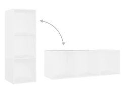 Garden Furniture - Muebles para TV 4 uds madera contrachapada blanco 107x35x37 cm