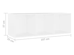 Garden Furniture - Muebles para TV 4 uds madera contrachapada blanco 107x35x37 cm