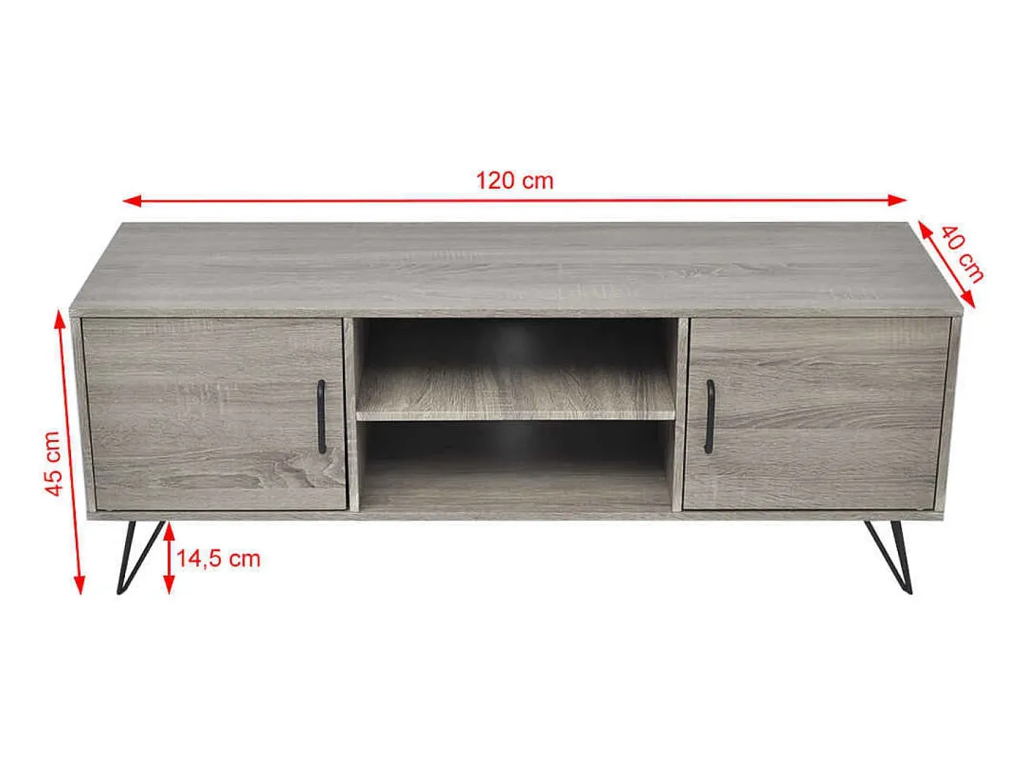 Garden Furniture - Mueble para TV gris 120x40x45 cm