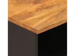 Garden Furniture - Mueble de TV madera de mango marrón negro 70x33,5x46 cm