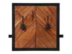 Garden Furniture - Perchero de pared madera maciza de acacia y erro 90x1x35 cm