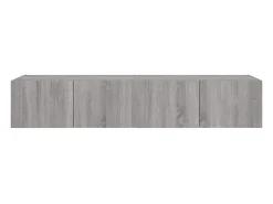 Gerben Muebles TV de pared con luces LED 2 uds gris Sonoma 80x35x31 cm