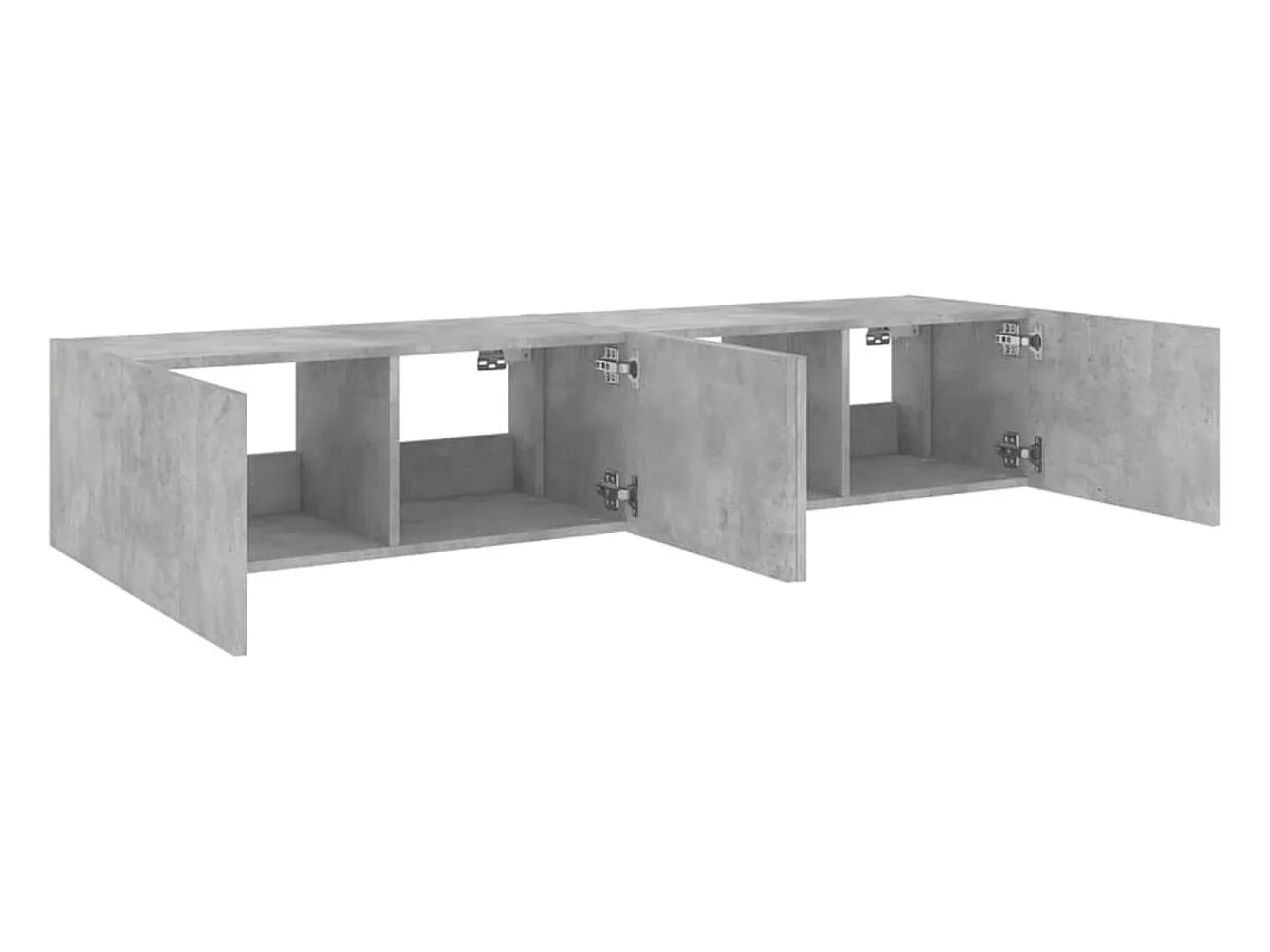 Gerben Muebles TV de pared luces LED 2 uds gris hormigón 80x35x31 cm