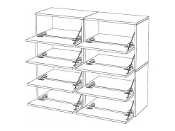 Gran Mueble Zapatero 120x36x100 cm Gris 20 pares – Estantería Alta de Almacenamiento para la Entrada