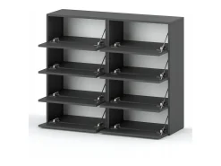 Gran Mueble Zapatero 120x36x100 cm Gris 20 pares – Estantería Alta de Almacenamiento para la Entrada