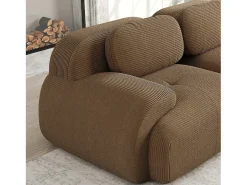 Gran sofá de esquina modular 388cm - en Pana - con 4 cojines y 2 otomanas - ergonómico - Marrón