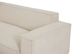 Gran sofá rinconera izquierda de pana beige BORORE de Pascal Morabito