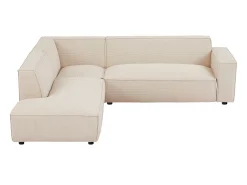 Gran sofá rinconera izquierda de pana beige BORORE de Pascal Morabito