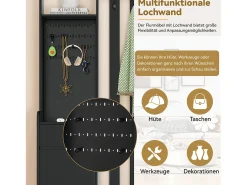 Guardarropa con 3 cajones, 1 puerta y zapatero - 100 x 35 x 180 cm - MDF - Negro