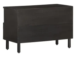 Gudven Mueble de TV madera maciza de mango negro 70x33x46 cm