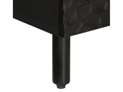 Gudven Mueble de TV madera maciza de mango negro 70x33x46 cm