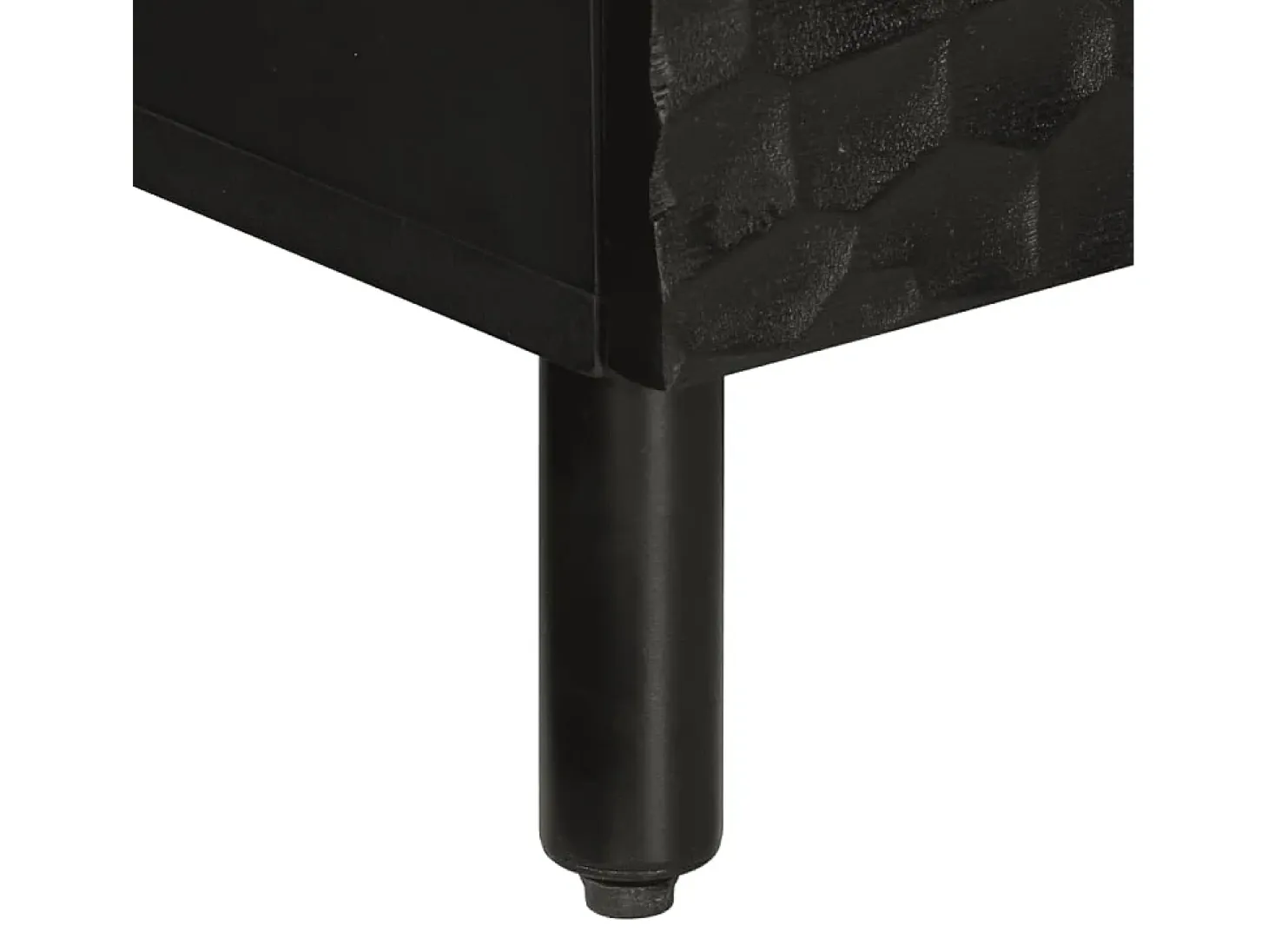 Gudven Mueble de TV madera maciza de mango negro 70x33x46 cm