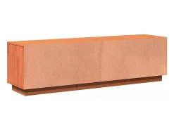 Gunes Mueble de TV madera maciza de pino marrón cera 140x35x40 cm