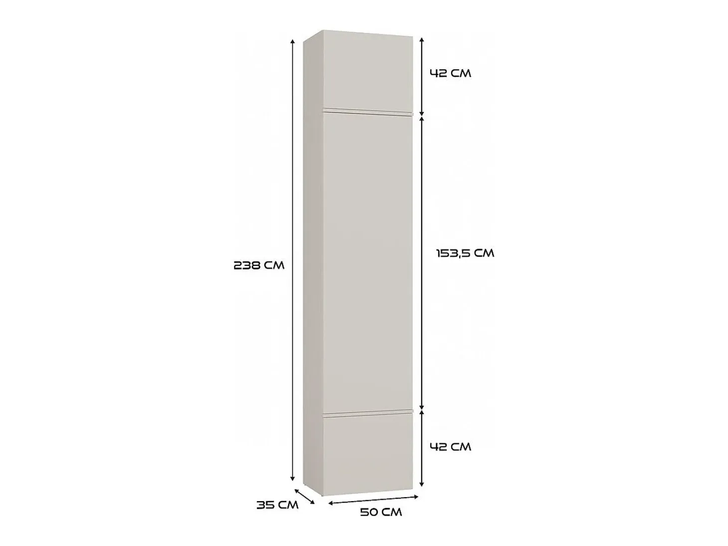 HAGA - Armario para recibidor o pasillo con 3 puertas - Armario ropero - beige cachemira