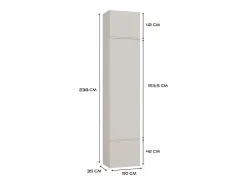 HAGA - Conjunto de entrada con 2 armarios + 2 percheros de 6 ganchos + banco 200x35x238 cm - beige cachemira