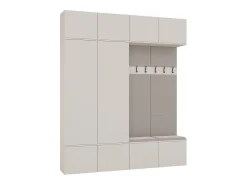 HAGA - Conjunto de entrada con 2 armarios + 2 percheros de 6 ganchos + banco 200x35x238 cm - beige cachemira