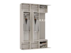 HAGA - Conjunto de entrada con 2 armarios + perchero + banco 150 x 35 x 238 cm - beige cachemira